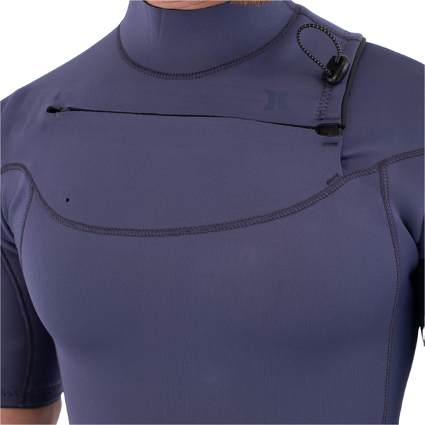 2026 Hurley Hombres Air 2/2mm Manga Corta Chest Zip Neopreno MFS0013212 - Destroyer